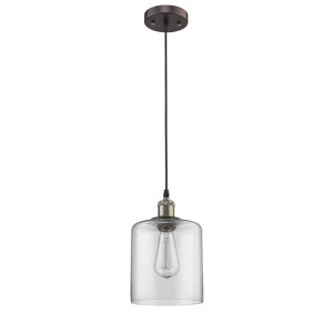 Chloe Lighting Owen Industrial-Style 1 Light Rubbed Bronze Ceiling Mini Pendant 7" Shade - 1 of 2