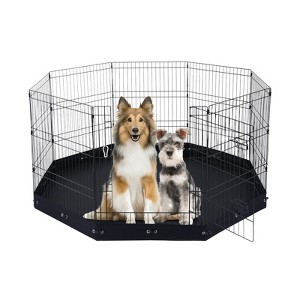 VEVOR Dog Playpen, 8 Pcs 30"H x 24"W Panels Foldable Metal Pet Exercise Pen, Dog Fence Indoor and Outdoor Pen with Door, 600D Oxford Fabric Bottom Pad - 1 of 4