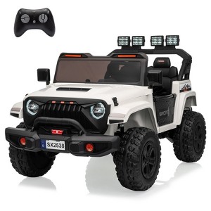 24V Ride On Car, 4WD 2 Seater Kids' Electric Vehicle Truck with Remote Control, Adjustable Footwell Ride On Truck, 3 Speeds, Led Lights, Bluetooth - 1 of 4