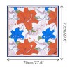 INSPIRE CHIC Women's Floral Printed Satin Square Flowers Silky Neck Scarves 1Pc - 3 of 4