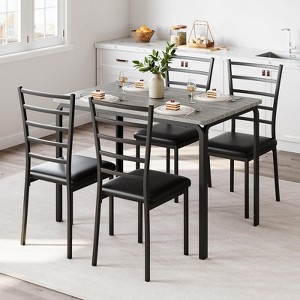 5-Piece Kitchen Dining Room Table Chair Set for Small Space, Indoor Modern Dinette Set for 4 - 1 of 4