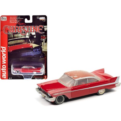 1958 Plymouth Fury Red (Partially Restored) "Christine" (1983) Movie 1/64 Diecast Model Car by Autoworld