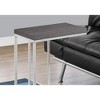Monarch Specialties Accent Table, C-shaped, End, Side, Snack, Living Room, Bedroom, Grey Laminate, Chrome Metal, Contemporary, Modern - 3 of 4