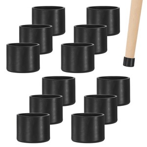 Unique Bargains Non-Slip PVC Chair Leg Caps Floor Protectors for Folding Chairs Black - 1 of 4