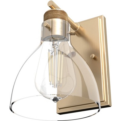 Van Nuys 6" Gold Industrial Outdoor Wall Sconce