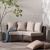 Modern Outdoor Single PE Rattan Single Sofa Chairs Set of 2,Curved Armless Patio Garden Couch Chair,Fabric Upholstered Single Chair-Coolbibila - 3 of 4