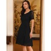 INSPIRE CHIC Women's Lace Chiffon Sweetheart Neck Short Sleeve Ruffle Midi Dresses - 2 of 4