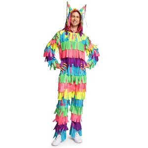 Tipsy Elves Men's Pinata Halloween Costume - Rainbow Colored Funny Halloween Costume Jumpsuit - 1 of 4