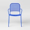 Metal Mesh Patio Stack Chair Blue - Room Essentials™ - 3 of 4