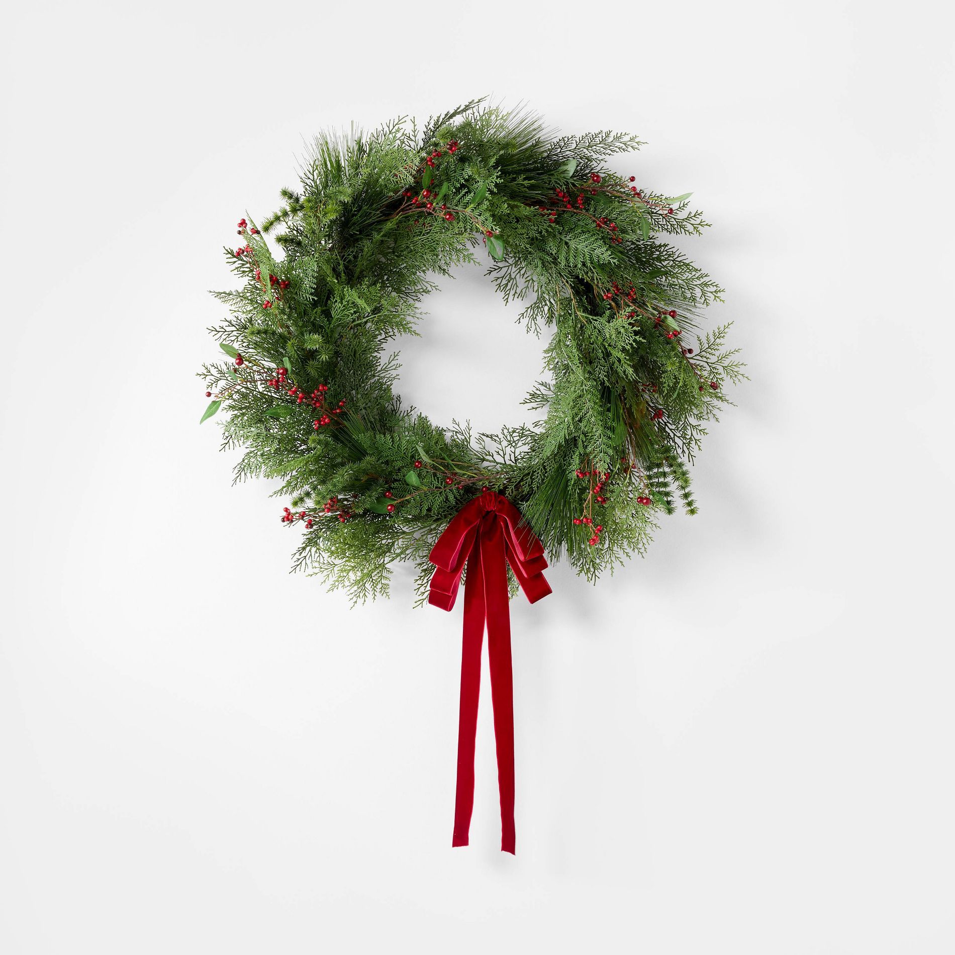 Red and Green Holiday Wreath - Threshold™ designed with Studio McGee
