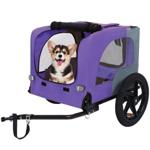 LAOTIES Foldable Dog Bike Trailer for Small Dogs And Cargo,Heavy Duty Dog Carrier with 16" Wheels,Hitch - 1 of 4