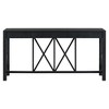 MOEPISY Acacia Veneer Console Table with 4 Spacious Drawers, Modern Crisscross Design Entryway Table with Open Bottom Storage - 3 of 4