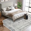 Washable Vintage Floral Distressed Rug Non Slip Low Pile Rug Soft Throw Floor Cover Foldable Indoor Carpet for Living Room Bedroom Playroom Nursery - 4 of 4