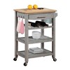 Ellaine 4 Tier Butcher Block Kitchen Cart with Drawer and Wine Rack -  Breighton Home - image 3 of 4