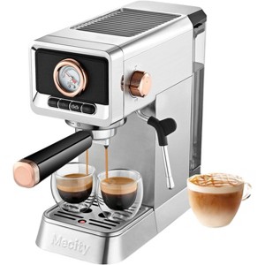Mecity 20 Bar Espresso Machine, Milk Frother, 37oz Tank, 1400W, Stainless Steel - 1 of 4