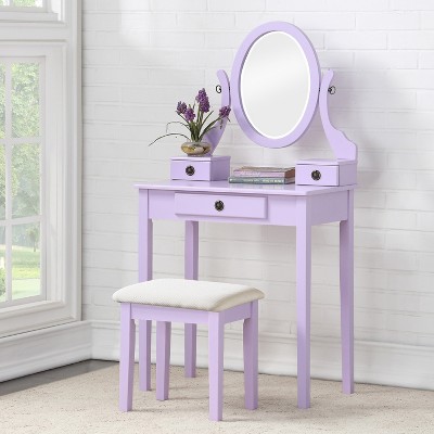 ROOMTEC Makeup Vanity Table and Stool Set