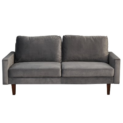 Velvet Loveseat Mid-Century Modern Sofa Tufted Couch with Wooden Legs for Living Room