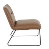 CAVINAS Faux Leather Accent Chair with Metal Sleigh Legs,Cozy Upholstered Living Room Chairs,Reading Chairs for Living Room - 2 of 4