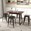 Tangkula 24" Metal Bar Stools Set of 4 w/ Square Seat Patio Bar Stools Home Kitchen - 2 of 4