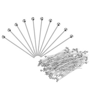 Unique Bargains Brass Silver Plated DIY Craft ewelry Making Ball Head Pins 100 Pcs - 1 of 4