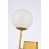 Elegant Lighting Neri 1 light brass and white glass wall sconce - 4 of 4