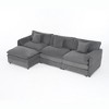 GDFStudio Morwen 109.45'' Modern Chenille Upholstered Oversized Deep Seat Modular Sectional Sofa with 3 Cushions - 4 of 4