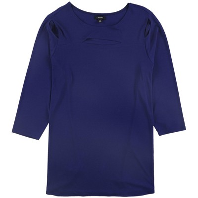 Alfani Womens Solid Cold Shoulder Blouse