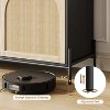 TV Stand Fits TV up to 75'', Rattan Entertainment Center with Adjustable Shelf, Mid Century Modern Media Console Table with 2 Storage Cabinets and - 3 of 4