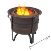 Sunnydaze Cauldron-Style Outdoor Wood-Burning Steel Smokeless Fire Pit with Poker - 23" - 4 of 4