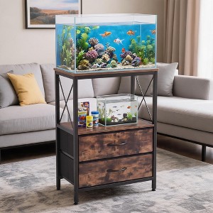 Aquarium Fish Tank Holder for 5-10 Gallon Tanks, Two-Tier Steel ...