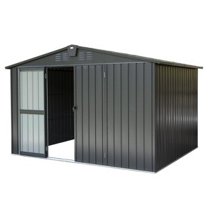 Maggift Deck Boxes Durable, Horizontal Compact Storage Shed for Garden, Backyard, Patio, Closet Deck Box, Black, 118.43"*95.12"*76.57" - 1 of 4