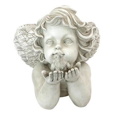 Design Toscano God's Messenger Cherub With Bird Angel Statue - Off-White