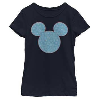 Girl's Disney Mickey and Friends Paisley Silhouette T-Shirt