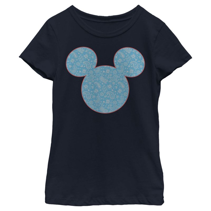 Girl's Disney Mickey and Friends Paisley Silhouette T-Shirt, 1 of 5