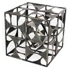 HomeRoots 20" Gray Metal Geo Cube Tabletop Sculpture - 4 of 4