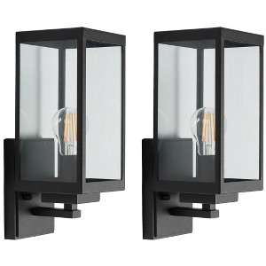 Rinnah 6.2" Outdoor Sconce (Set of 2) - PLT7035 - Bronze - Safavieh - 1 of 4