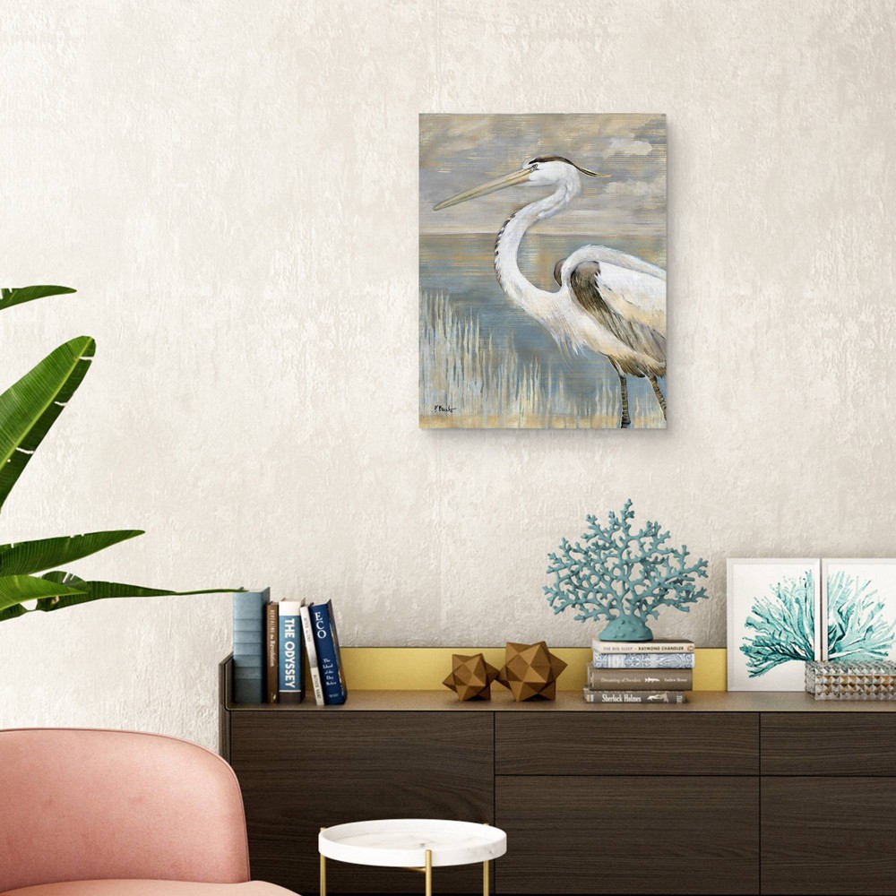 Photos - Other Decoration 22" x 28" Golden River Heron by Paul Brent Unframed Wall Canvas - Masterpiece Art Gallery: Beachy Bedroom Decor, Vertical Ca