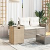 vidaXL Propane Tank Cover Table Beige 15.7"x15.7"x23.6" Poly Rattan - 3 of 4