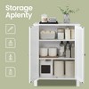 Freestanding Floor Storage Cabinet with 2 Adjustable Shelves, 23.6 Inch Wide Organizer for Bathroom Living Room, White - 4 of 4