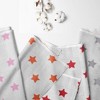 Bacati - Stars Girls Swaddling Muslin Blankets of 4 (Pink, Orange,Red,Gray) - 2 of 4