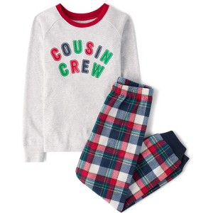 The Children's Place Kids Christmas Long Raglan Sleeve Cousin Crew Snug Fit Cotton And Microfleece Pajamas - 1 of 4