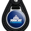 John Jay College of Criminal Justice Bloodhounds Logo Black Leather Keychain - 3 of 4