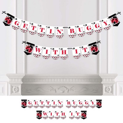 Big Dot of Happiness Happy Little Ladybug - Baby Shower or Birthday Party Bunting Banner - Party Decorations - Gettin' Buggy with It