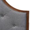 Baxton Studio Baxton Studio King Camila Fabric and Wood Headboard Gray/Walnut Brown - 4 of 4