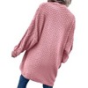 Imily Bela Womens Oversized Open Front Cable Knit Cardigan Sweaters Lantern Long Sleeve Chunky Outwear Coats - 3 of 4