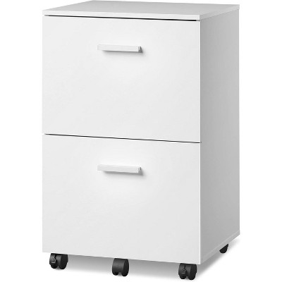 GALAXHERO  3-Drawer Wood File Cabinet with Lock, Mobile Lateral Filing Cabinet, Printer Stand with Open Storage Shelves for Home Office, White