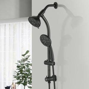 PAGED Dual Shower Head Luxury Shower Faucet Set with Drillless Stainless Steel Sliding Rod Assembly for Bathroom - 1 of 4