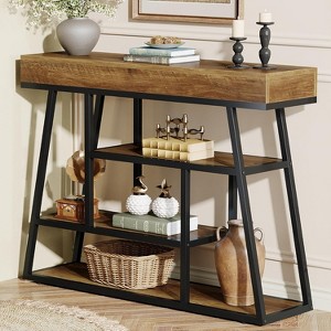 Tribesigns 41.3" Console Entryway Table, Industrial Narrow Sofa Table with 4 Tiers Storage Shelves for Hallway, Foyer, Living Room - 1 of 4