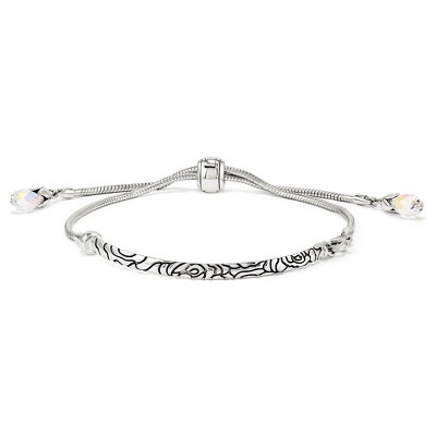 Black Bow Jewelry Sterling Silver & Clear Crystal Adjustable Starter Bracelet