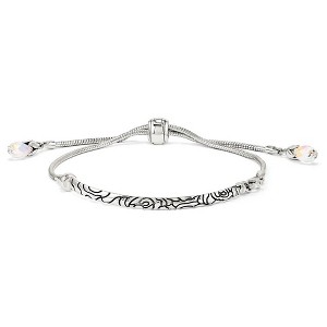 Black Bow Jewelry Sterling Silver & Clear Crystal Adjustable Starter Bracelet - 1 of 4